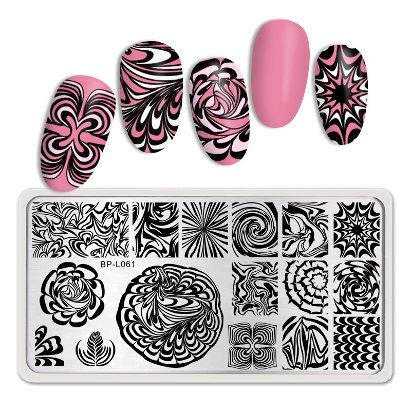 BORN PRETTY Leopard Stamp Plates for Nails Stainless Steel Square Print Animal Skull Image Nail Stamping Plates Templates