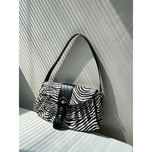 Zebrapatroon crossbody tas voor dames all-match retro oksel schoudertassen dames avondfeest portemonnee: Default Title