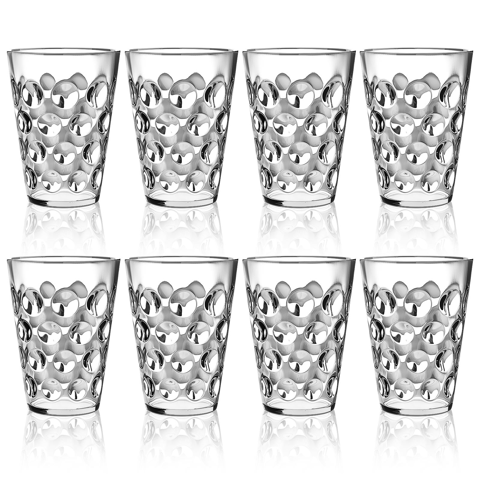 12oz Clear Plastic Tumblers Drinking Glasses,Water Cups, Dishwasher Safe, Stackable, Bpa Free