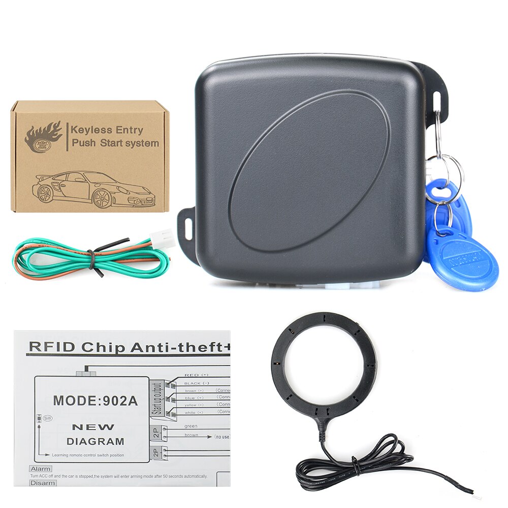 Car start stop button Engine system push button keyless entry system 12v car alarm system