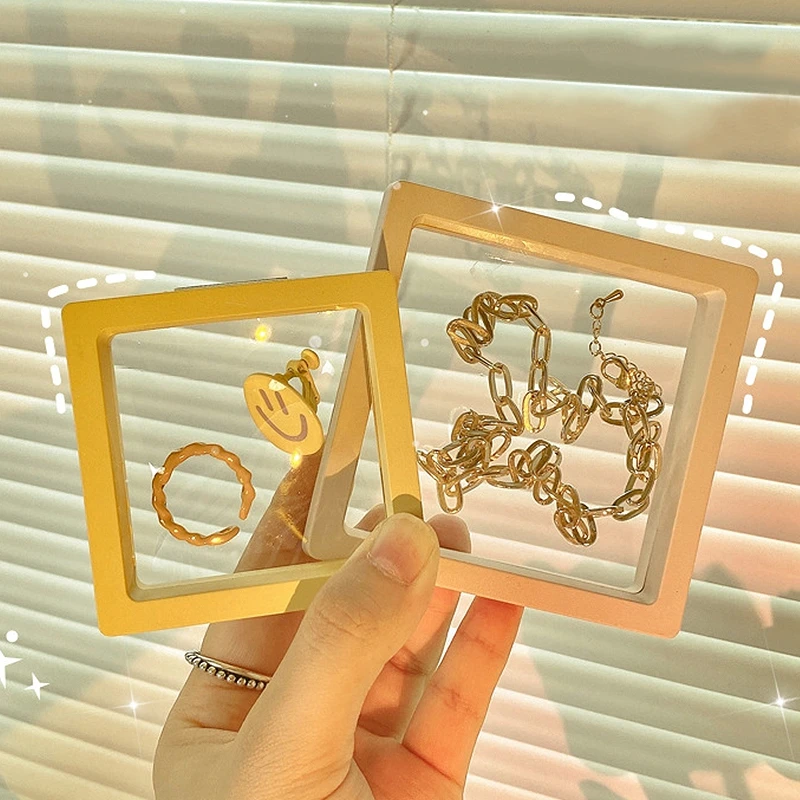 3d Floating Picture Frame Shadow Box Display Film Pendant Storage Box PE Film Jewelry Display Stand Transparent Packaging Box