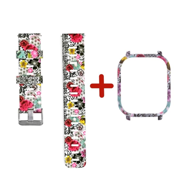 Strap 2 in 1 Watch Band Watch Case Cover Bracelet strap Protector Silicone Wrist Strap Watch Band For Amazfit GTS Strap