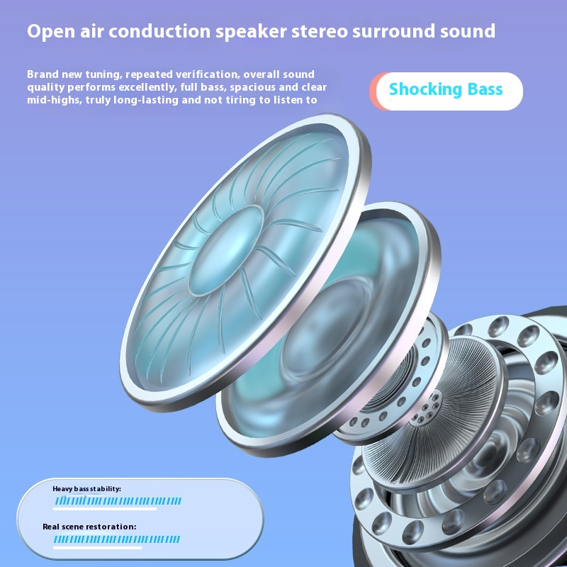 Cuffie a conduzione aerea, auricolari wireless bluetooth impermeabili, auricolari sportivi stereo over-ear con microfono, chiamate per uso quotidiano