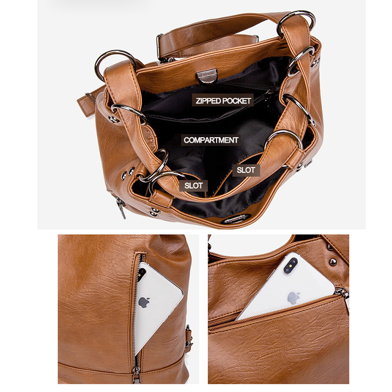 Pomelo 'S Rugzak Vrouwen Zacht Pu Lederen Rugzak Voor Vrouwen Waterdichte Dames Rugzak Vrouw Schoudertas Bagpack