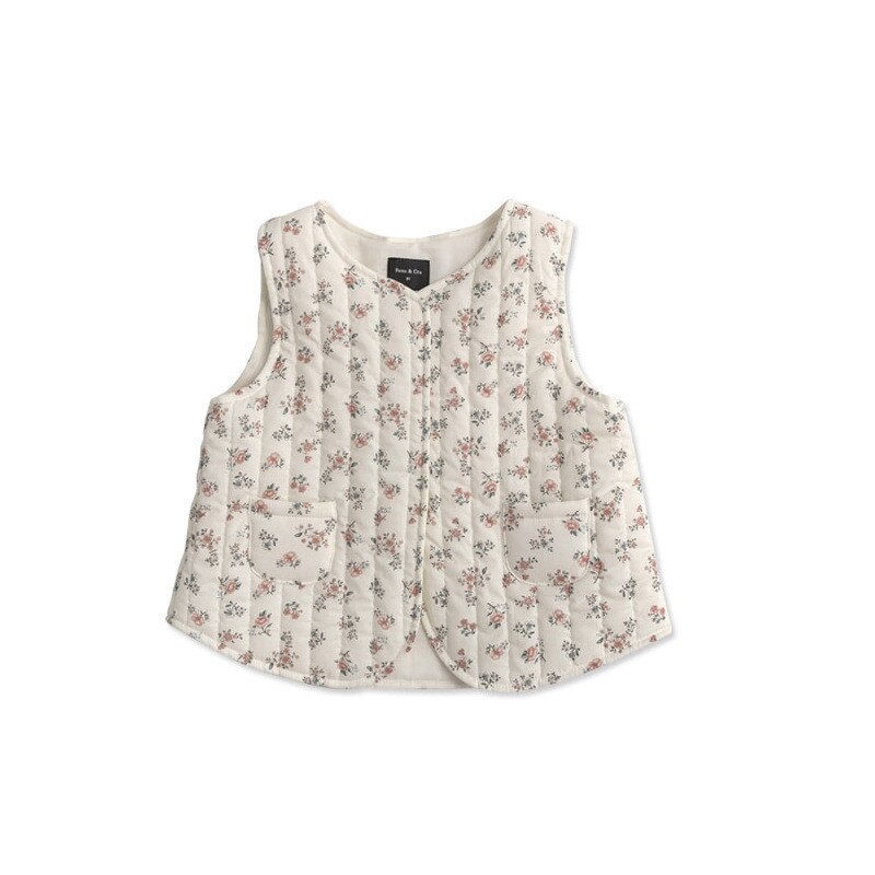 Enkelibb Mooie Kids Meisjes Bloemen Vest Winter Dikke Katoenen Vesten Su Korea Stijl Baby Kleding Tops