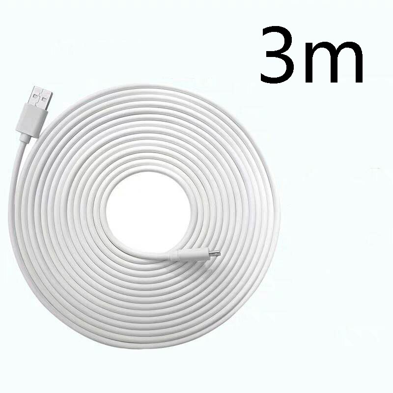 3/5 meter fleksibel hvit kabelledning lang mikro usb ladekabel for samsung huawei xiaomi android smart mobiltelefon: Micro usb 3m