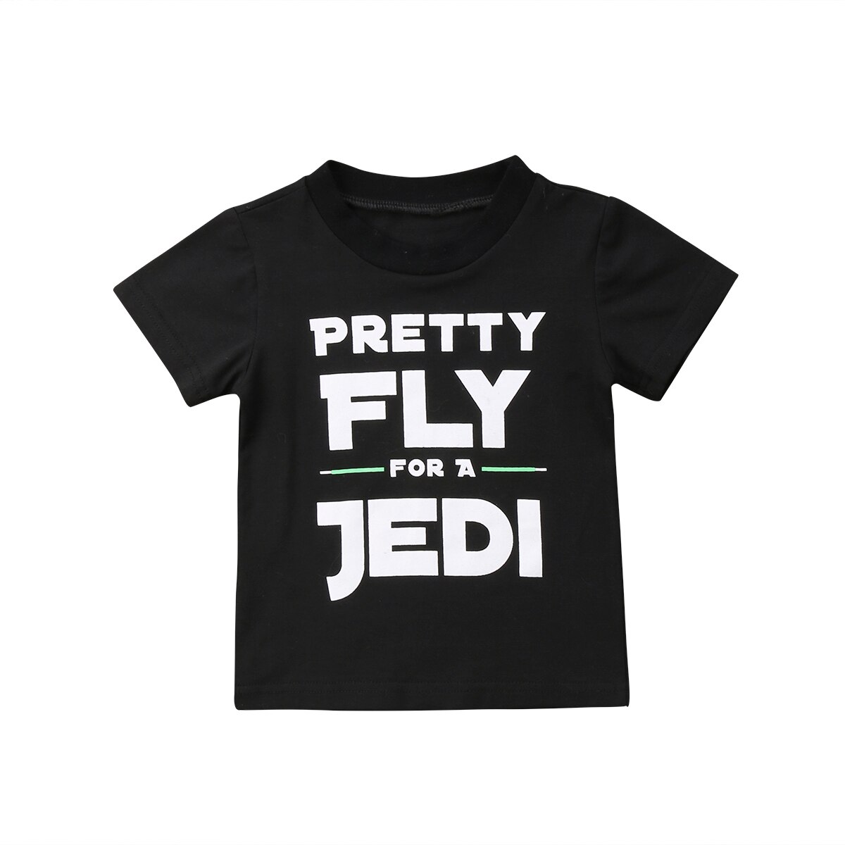 Leuke Kind Baby Jongens Katoen Korte Mouw Brief Tops T-shirt Tee Shirts Kleding: Black / 5