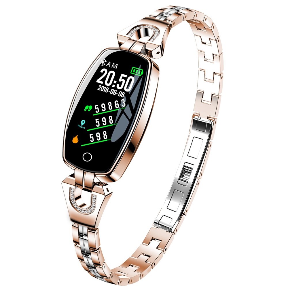 696 h8 h8 pro smartwatch-armband mit herzfrequenzmessung, blutdruckmessung, schrittzähler, wasserdicht, fitness-aktivitätstracker, smartwatch für damen: H8 roségold