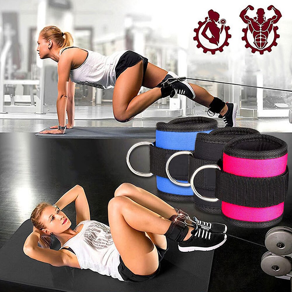 Correa de tobillo con anilla en D, banda de resistencia para musculación, gimnasio, muslo, pierna, tobillo, levantamiento de pesas, soga de entrenamiento