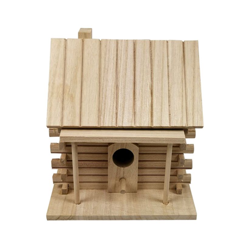 Casa de pájaros de madera caja de cría de pájaros nido al aire libre Hut juguete para mascotas