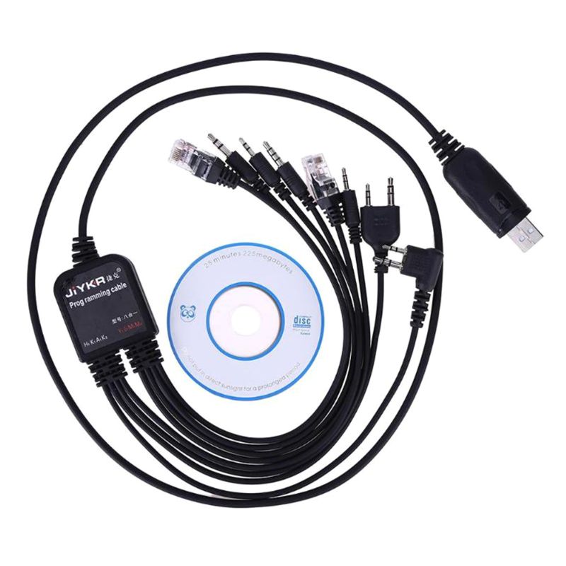 8 em 1 cabo de programação usb para baofeng para motorola kenwood tyt qyt rádios múltiplos 1.3m/4.26 ft