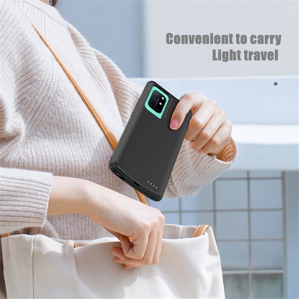 Battery Charger Cases For OnePlus 8T Battery Case 6800mAh Silicone External Battery Charging Cover For Oneplus 8T Powerbank Case
