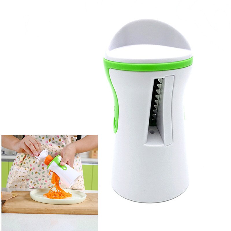 7 In 1 Multifunctionele Groentesnijder Mandoline Fruit Potato Slicer Rasp Dunschiller Wortel Rasp Keuken Fruit Groente Gereedschap: Spiral grater