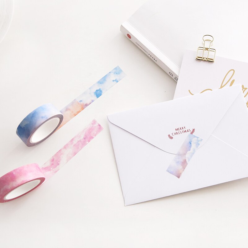 7 Pcs Sterrenhemel Nebula Papier Washi Tape Galaxy Star Lijm Masking Tapes Dagboek Album Journal Decoratieve Stickers H6187