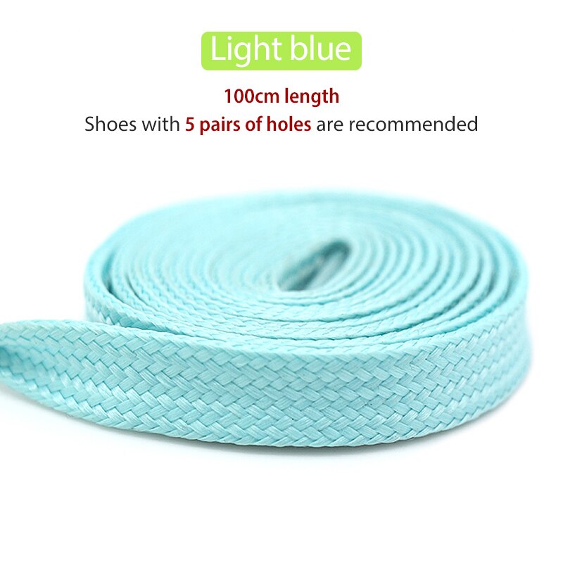 1 Paar 100Cm Lichtgevende Schoenveters Platte Sneakers Canvas Veters Glow In De Donkere Nacht Fluorescerende Shoestrings 6 Kleuren: Luminous blue