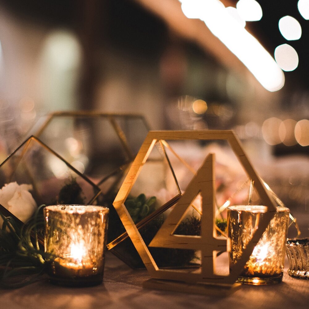 20 pièces 1-20 De Table De Mariage En Bois Porte-numéros avec Base pour Réception et Tableaux Décorations Style 3