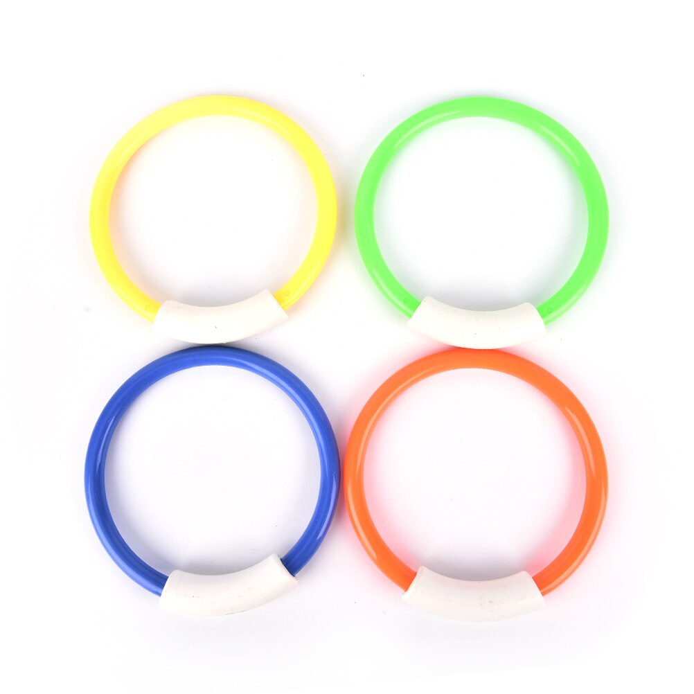 4Pcs Duik Ringen Zwembad Duiken Game Zomer Kid Onderwater Duiken Ring Sport Duiken Boeien Vier Geladen Gooien Speelgoed