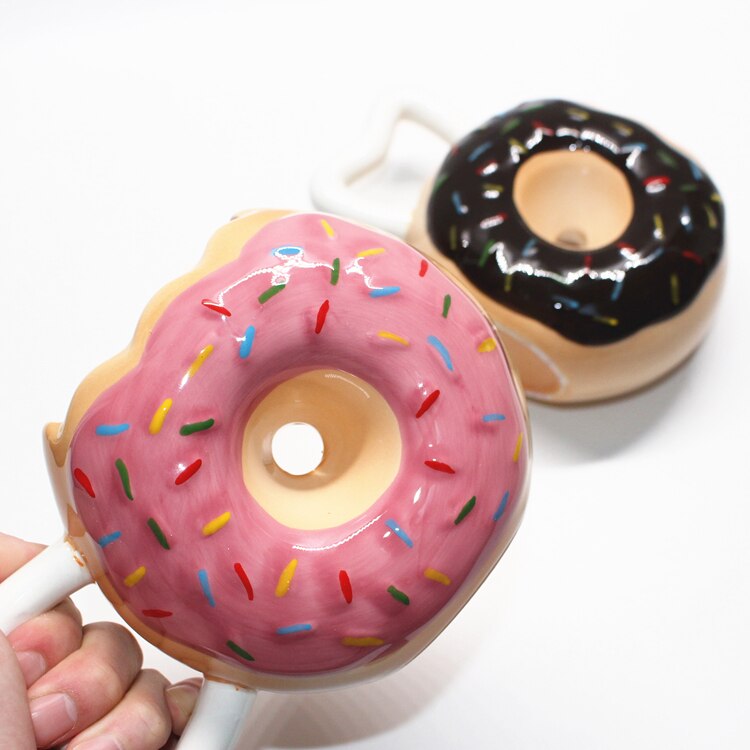 Donut Taza de cerámica creativa pan taza Donut galleta taza para café o leche té taza arte hecho a mano vidrio Oficina