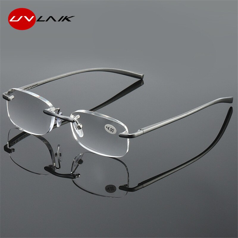 Uvlaik rammeløse læsebriller kvinder mænd linse runde kantløse briller presbyopi læsebriller 1.0 1.5 2.0 2.0 2.5 3.0
