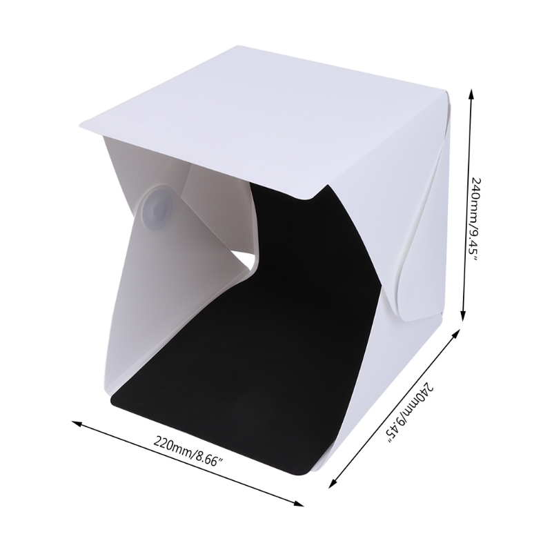 Portable Folding Lightbox Photography Backdrop LED Softbox for iPhone Camera