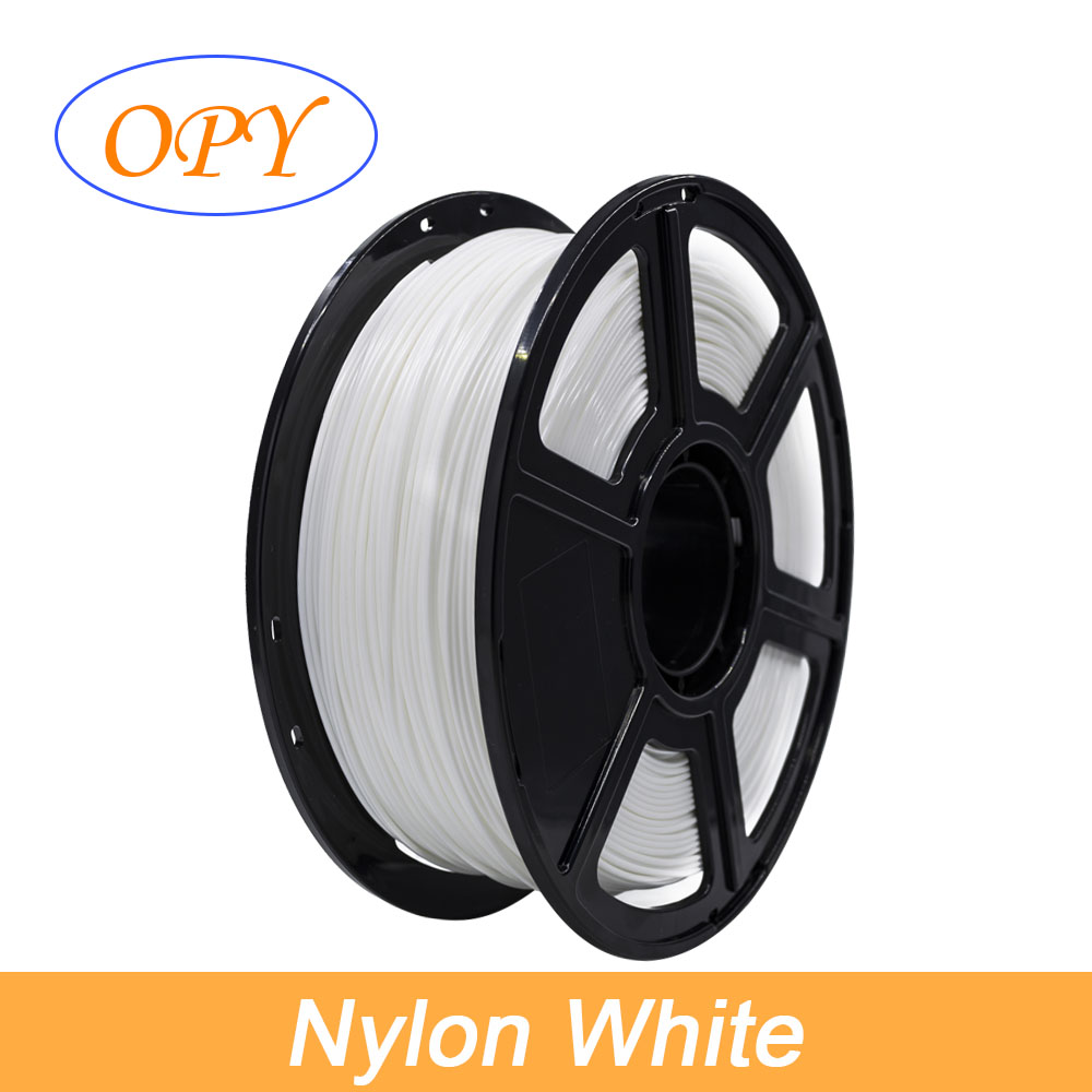 OPY Nylon Pa66 Filament 1,75 mm 1 kg Rolle 3D-Drucker Polyamidfaden transparent Natur Schwarz Weiß Farbe Hohe Zugfestigkeit: Weiß