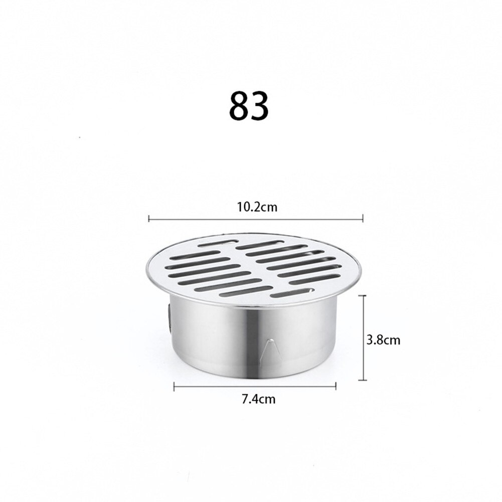 Floor Drain Cover Stainless Steel Balcony Drainage Roof Round Rain Pipe Cap Multi-size For Home Garden Durable Hardware: 83mm