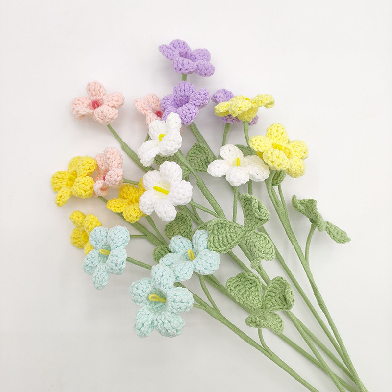 Søt heklet blomsterbukett strikkede blomster flores tejidas en heklet hjemmedekorasjon morsdagsbukett
