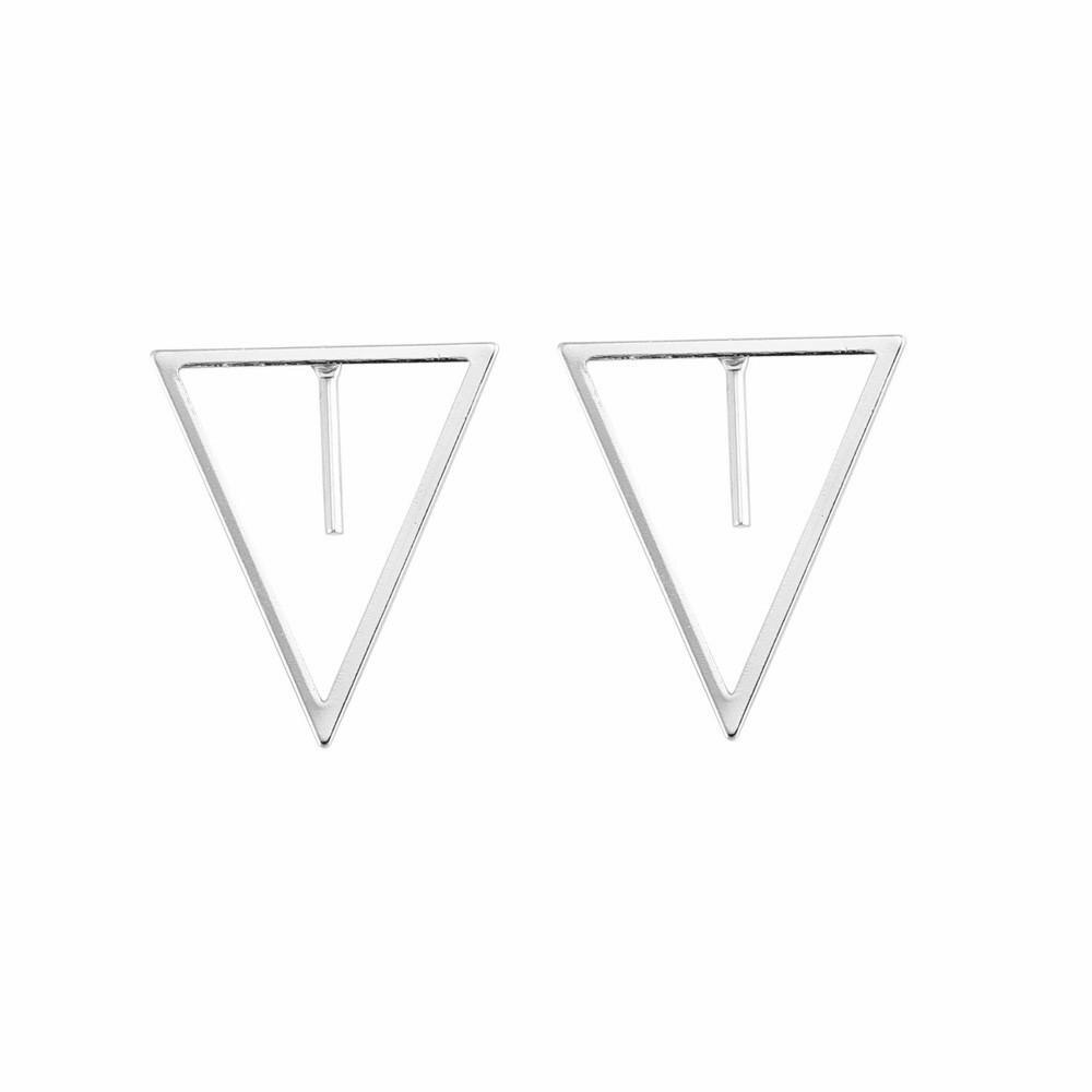 Pendientes de gota geométricos con personalidad para mujer y niña, joyería de , pendiente de triángulo, aretes al por mayor: silver