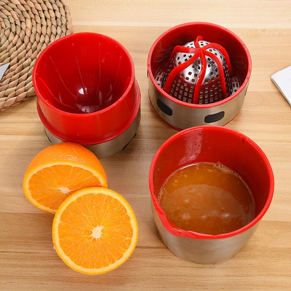 Draagbare Rvs Oranje Juicer Blender Handleiding Deksel Rotatie Citruspers Oranje Fruitpers Blender Fles