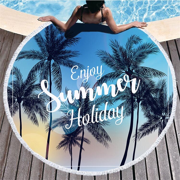 Runde Strand Handtuch für Sommer Mikrofaser 150cm ... – Vicedeal