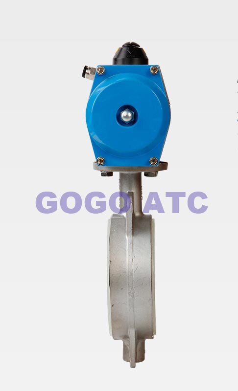 D671X-16 stainless steel 304 DN 65 mm Pneumatic butterfly valve Wafer type Sealed butterfly valve Silicone butterfly valve