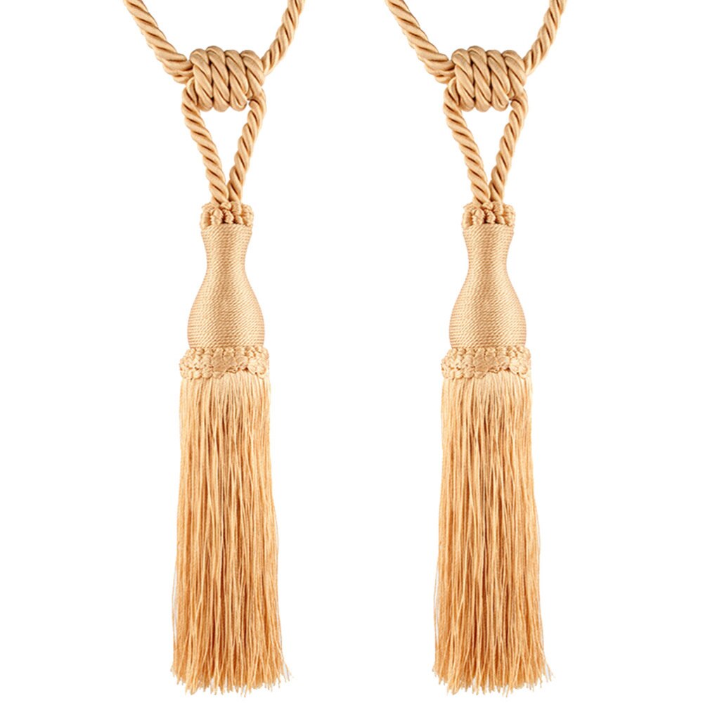 2PCS European Style Curtains Tieback Rope Tassel Holdbacks Home Decorative Window Drapery Tassels Tiebacks (Golden): Default Title