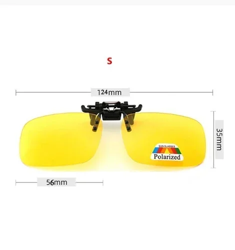 4 Color Grey Lenses Polarized Sunglasses Clip On Flip Up UV 380 Driving Fishing Night Vision Glasses Clips: Yellow