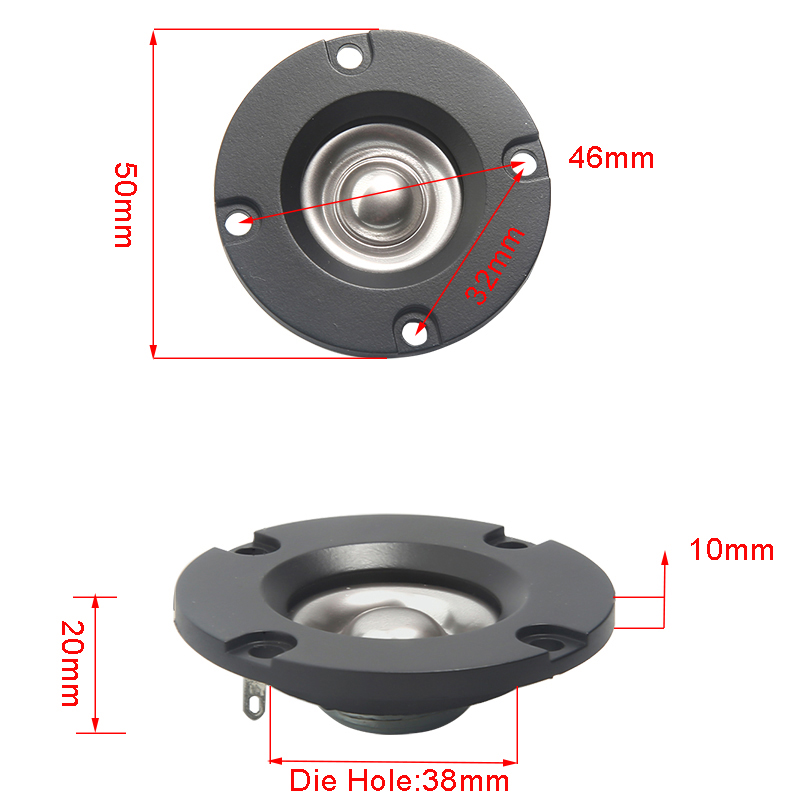 2 Inch Tweeter Speaker 4Ohm 5W Hifi Treble Speaker 50Mm Metalen Film Luidspreker Voor Harman Kardon Vervangen 2 stuks