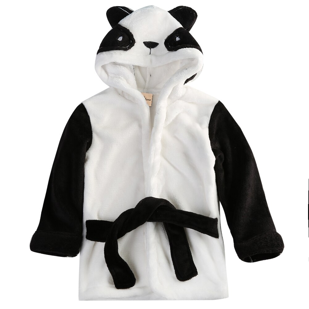 Bébé enfants enfants pyjamas Panda souris lapin peignoir de bain bébé homewear garçons filles robe à capuche serviette de plage: Black / 2T