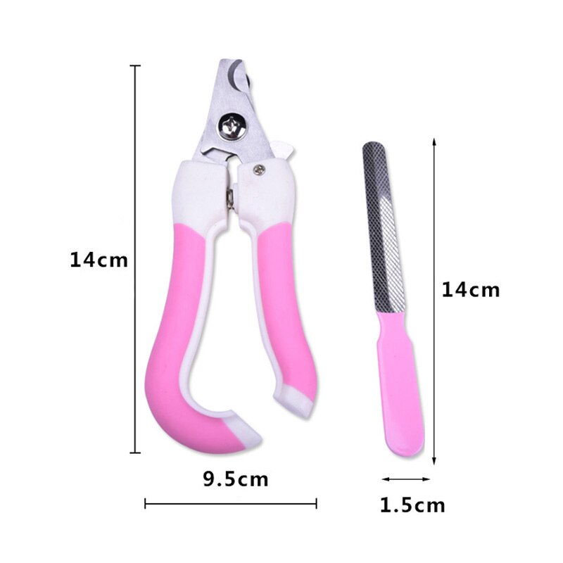Coupe-ongles pour animaux de compagnie, avec râpe, en acier inoxydable, pour chiens et chats, nettoyage et entretien des ongles: S Pink with rasp