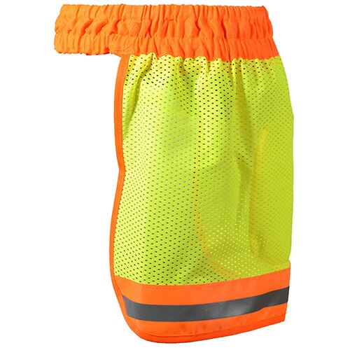 Sikkerhedshjelm i halsen solskærm nakke skjold hjelm cover med åndbar mesh reflekterende stribe solskærm beskytter: Gul orange stribe