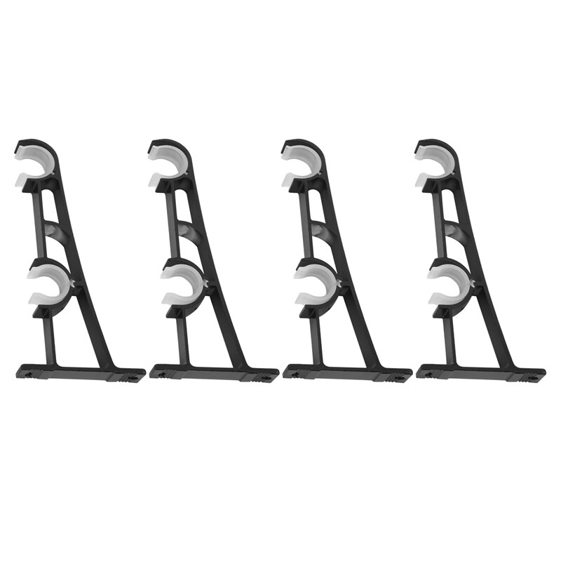 2X Double Curtain Rod Holders Set, Curtain Rod Brackets, Tap Right Into Window Frame Curtain Rod Hang Curtain Brackets