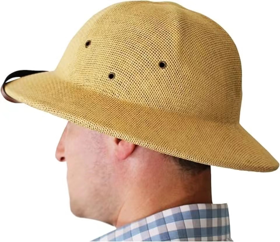 100% Stro Helm Tropenzonnehoed Zomer Mannen Vietnam Oorlog Leger Hoed Vader Schipper Emmer Hoeden Safari Jungle Mijnwerkers Pet