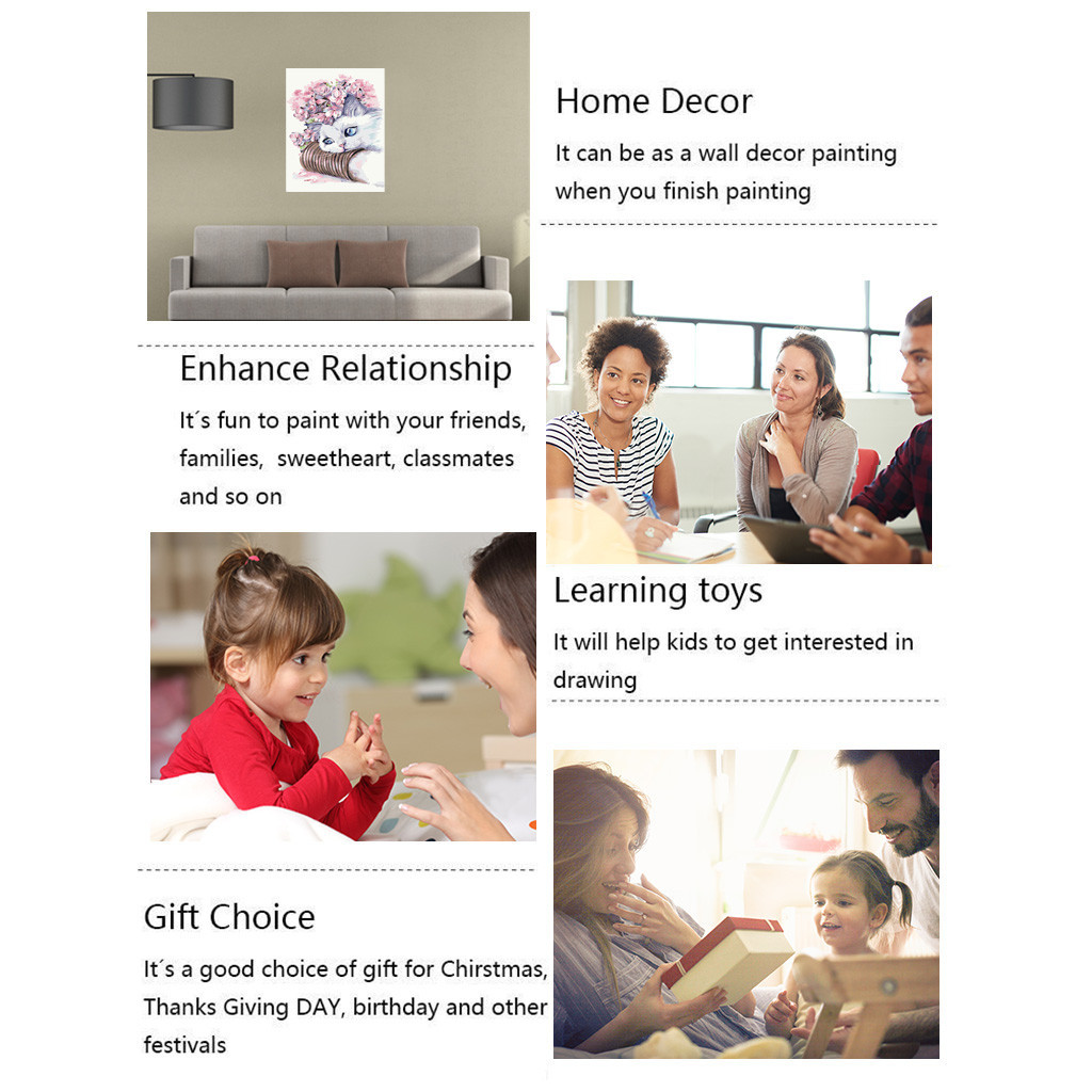 Frameless Red rose DIY Painting By Numbers Modern Wall Art Paint By Numbers Hand Painted For Home Decoration #35