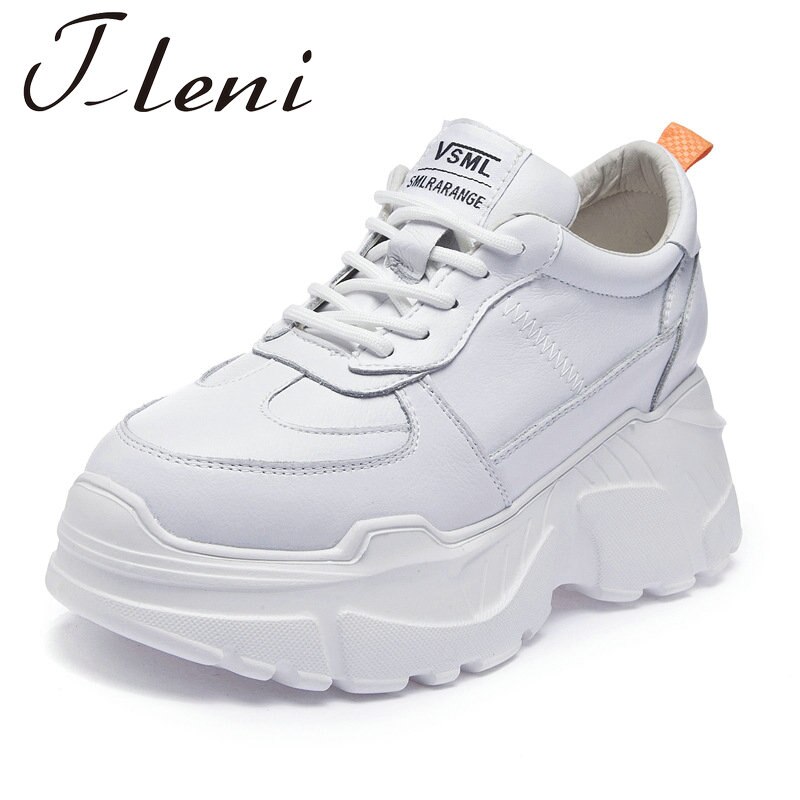 Women's spring Korean casual wild thick-soled running shoes leather women sneakers women ZZ-228