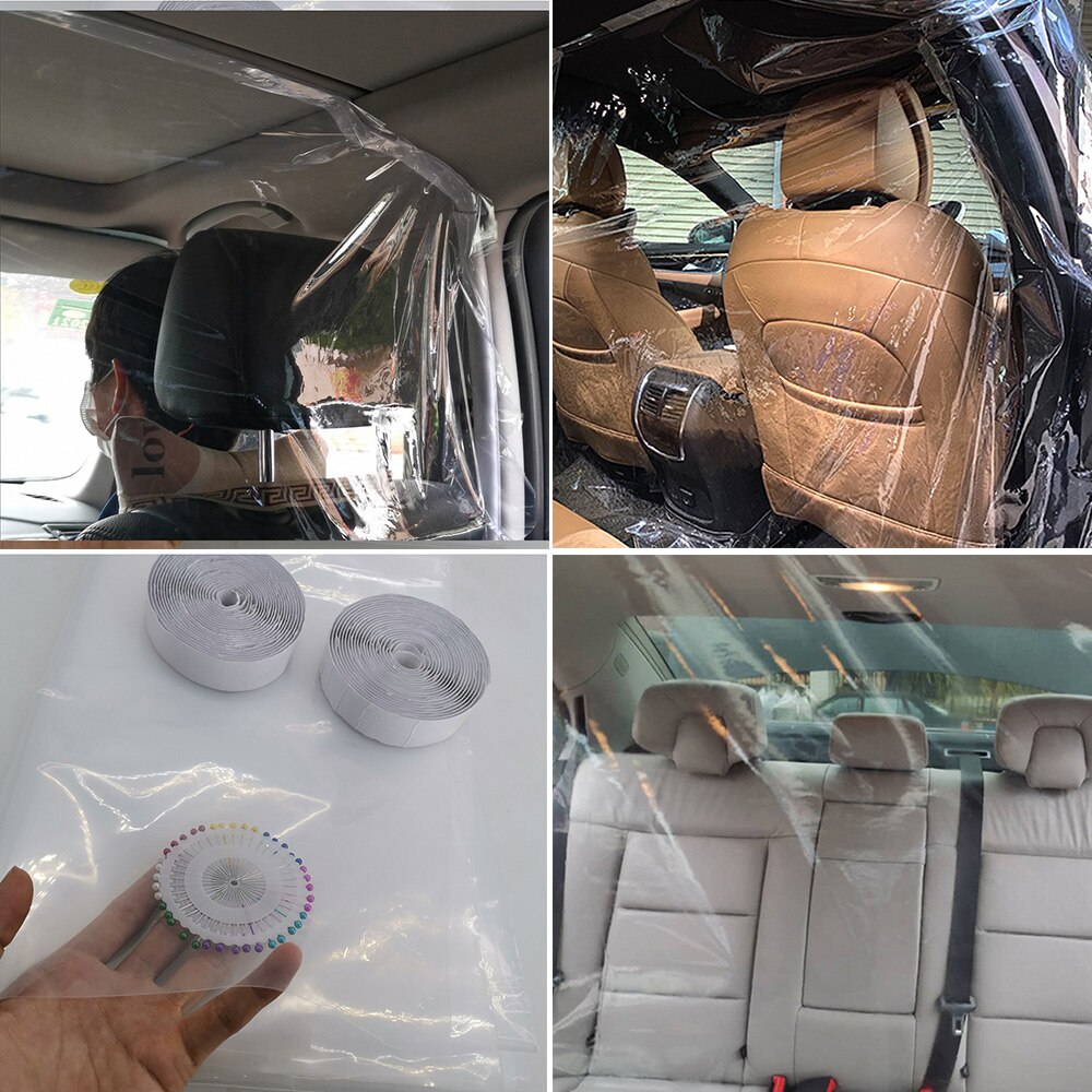 Transparent Car Partition Curtain Film Taxi Driver Car Isolation PVC Protection Film Curtain For Uber Taxi Driver Passenger