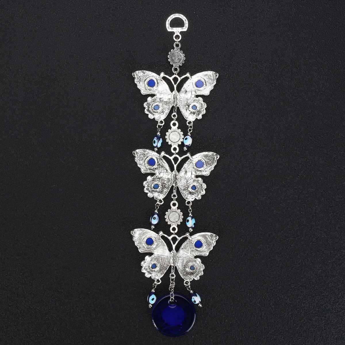 Blauw Glazuur Glas Vlinder Bedels Hangers Turkse Lucky Bescherming Evil Ogen Amulet Muur Opknoping Ornament Auto Woondecoratie