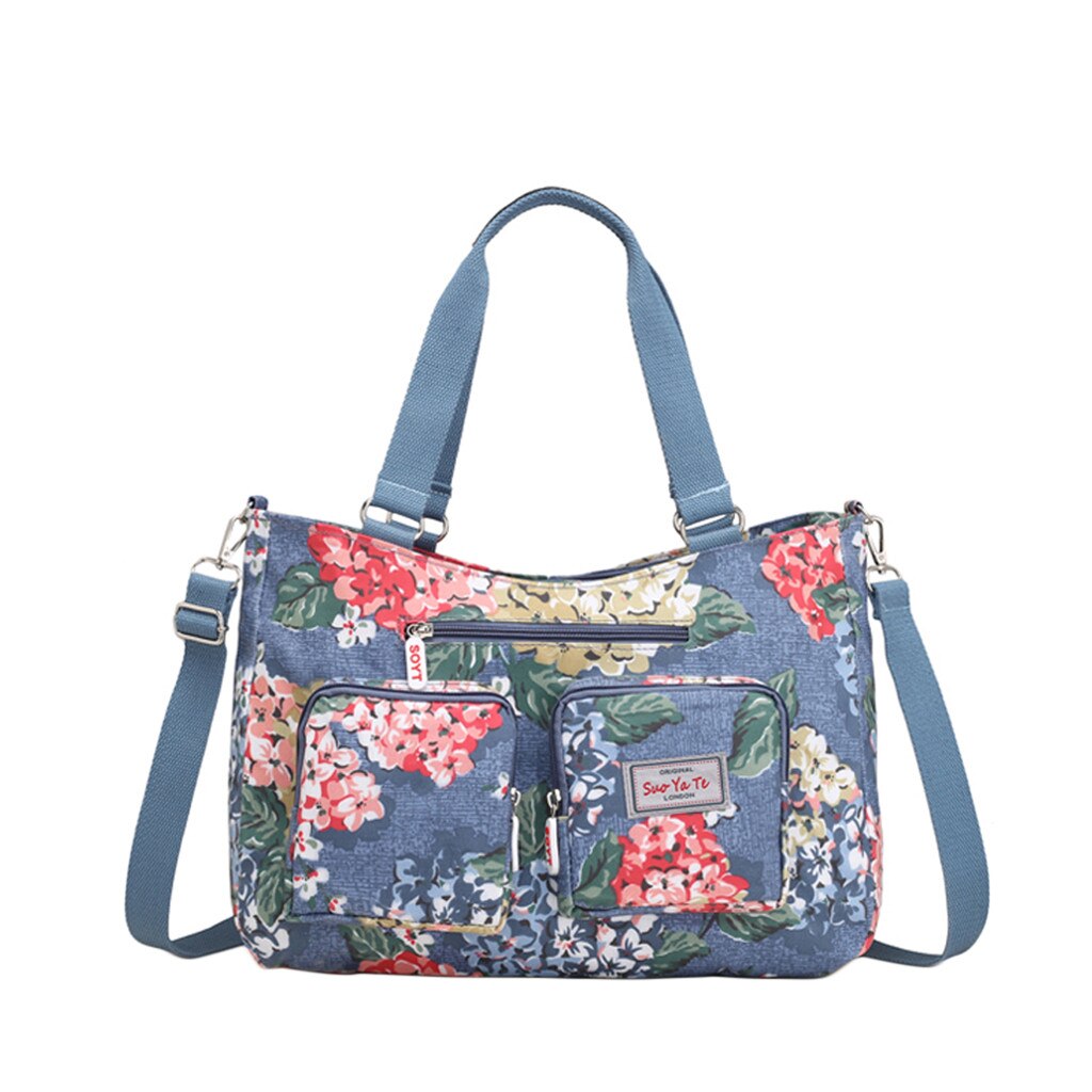 20 # Große Kapazität Ethnische Schulter Taschen Frauen Umhängetasche Bote Tasche Tote Einkaufstasche Blumen- drucken Schulter Taschen: F