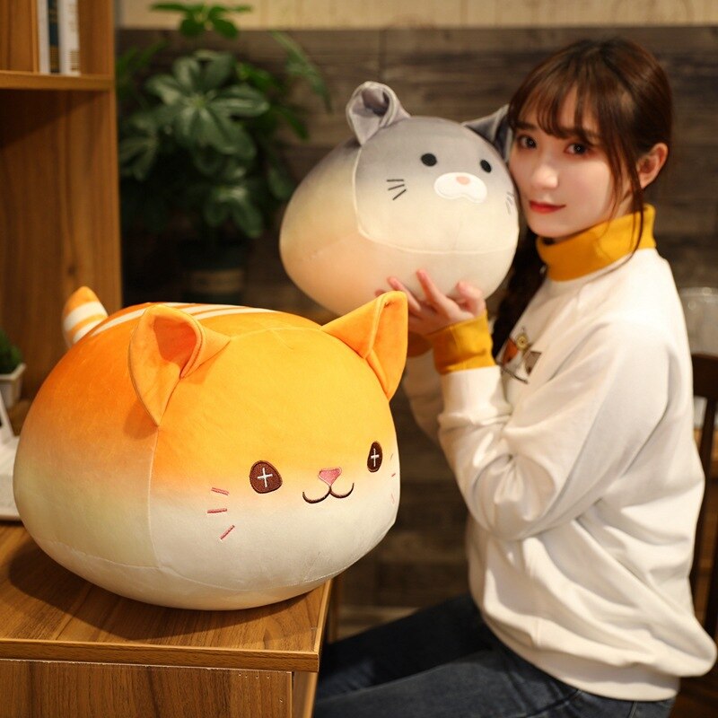 Japanse Kitten Sierkussen Kat Cartoon Knuffel Kussens Decoratieve Pop Meisje Vriend Student Squishmallow Voor Home Decor