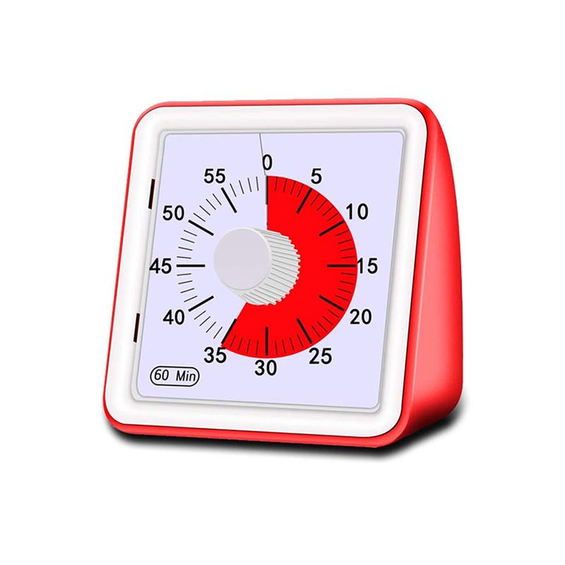 60 Minutes Analog Visual Timer, Silent Countdown, Time Management Tool For Children And Adults Visual Analog Timer: Red