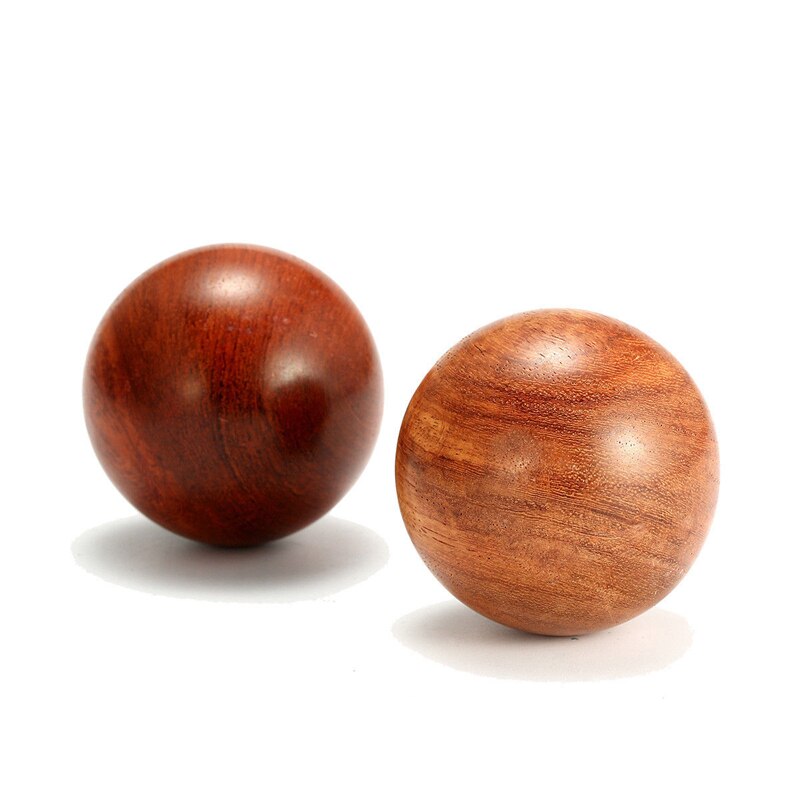 2x 50mm Chinese Health Meditation Exercise Stress Relief Wooden Fitness Baoding Balls Relaxation Therapy Kid Toy Ball YYY95