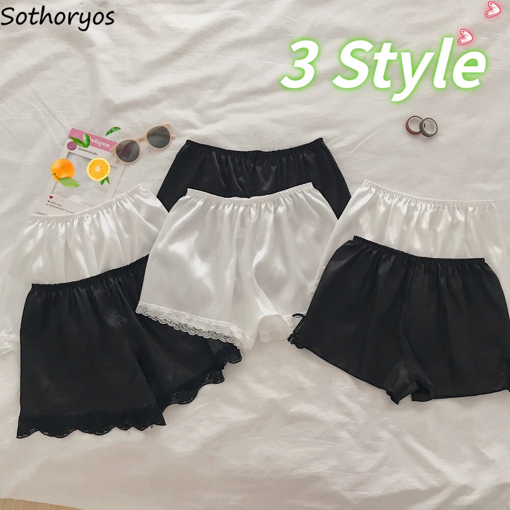 Sleep Bottoms Women Lace Solid Pajama Shorts Girls Summer Sleepwear Breathable Safety Outwear Sweet Students Thin Lounge Wear