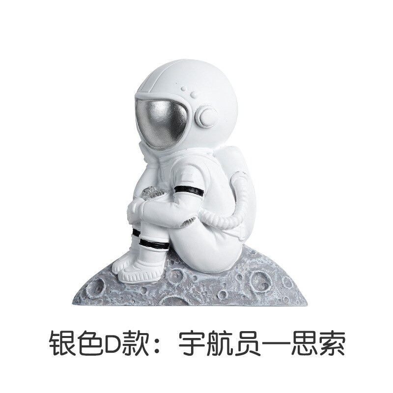 Astronaut switch indsæt astronaut socket dekoration klistermærke familie vægklistermærke moon resin 3d stereo socket klistermærke: Sølv d
