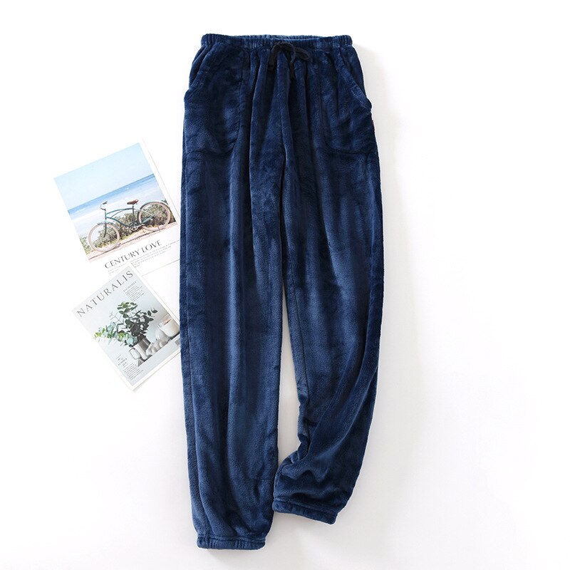 Winter Flanellen Pyjama Broek Mannen Sexy Sleewear Losse Slapen Bodems Sheer Heren Lounge Wear Ondergoed Lange Broek Nachtkleding
